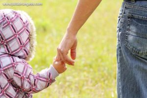 Child Walking With Divorced Parent