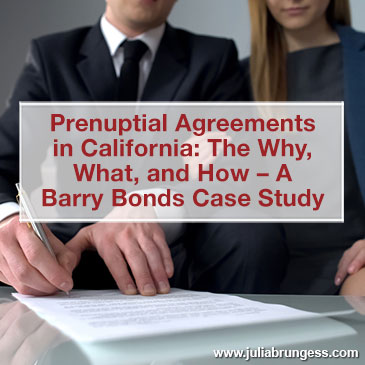 Prenuptial Agreements in California: The Why, What, and How – A Barry Bonds Case Study